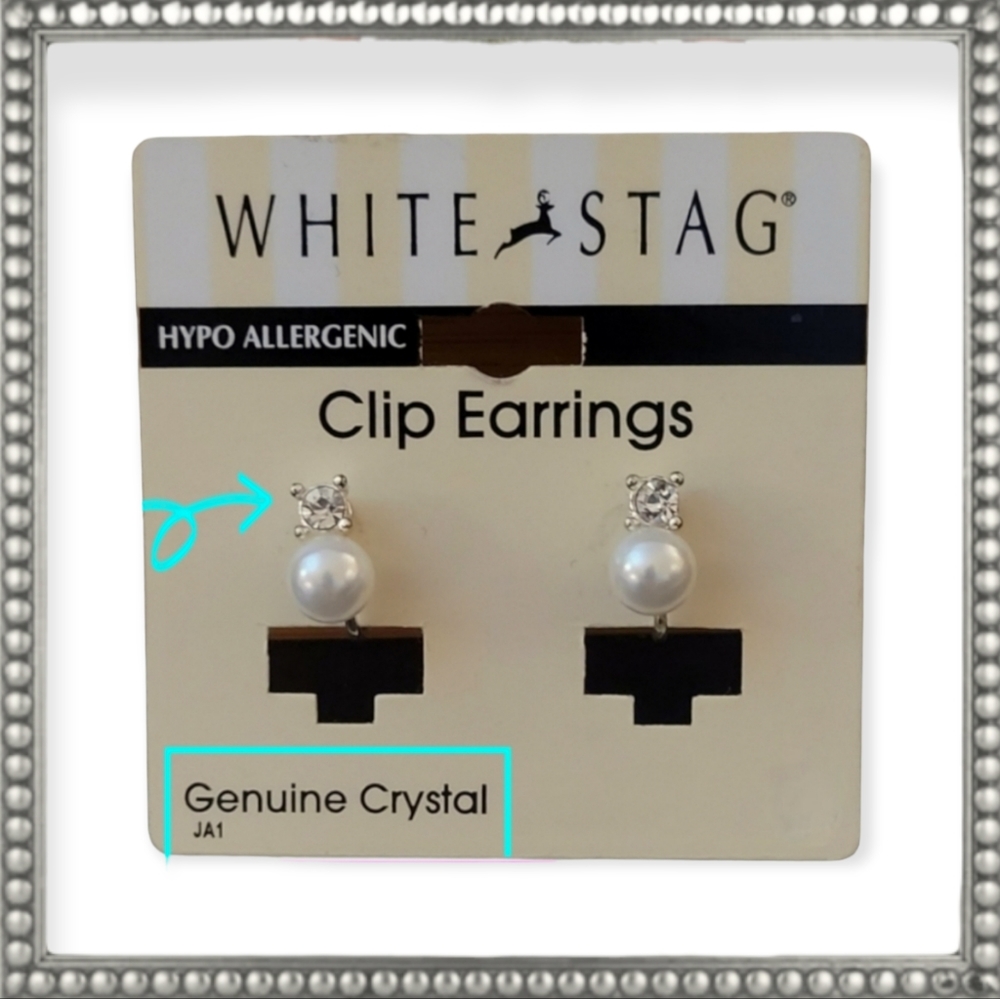 Vintage Crystal Pearl Earrings